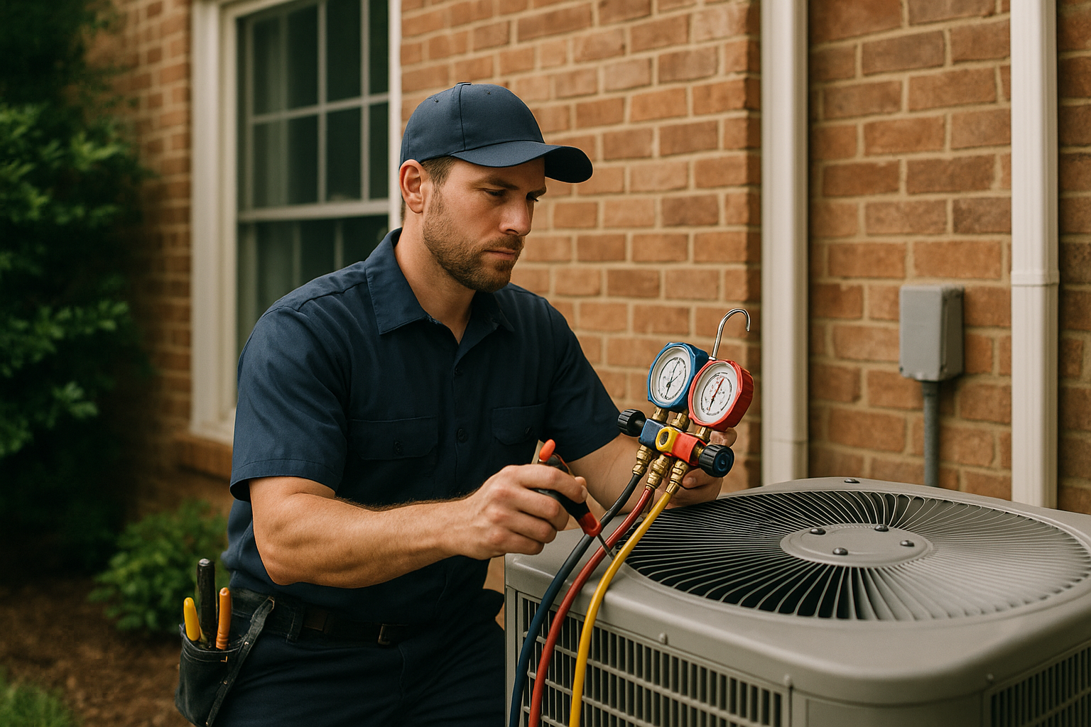 Editorial illustration depicting ac running constantly 95 degrees